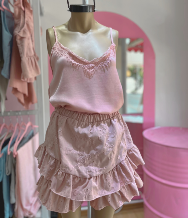 blusa crep de seda rosa vanitty Blusa camisera material crep de seda vanitty