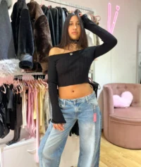 Suéter Crop de Bremer – Negro