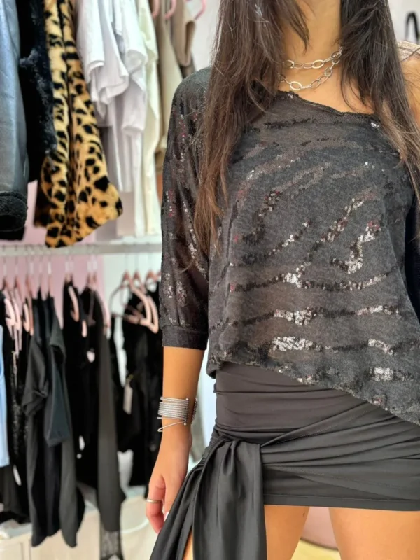 Buzito Andorra con Brillos – Negro | Cápsula Vanitty