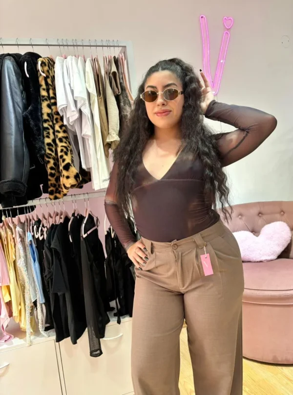 Body Escote V Forrado – Microtull Sublimado Bordo