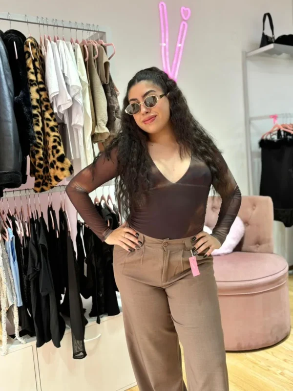 Body Escote V Forrado – Microtull Sublimado Bordo