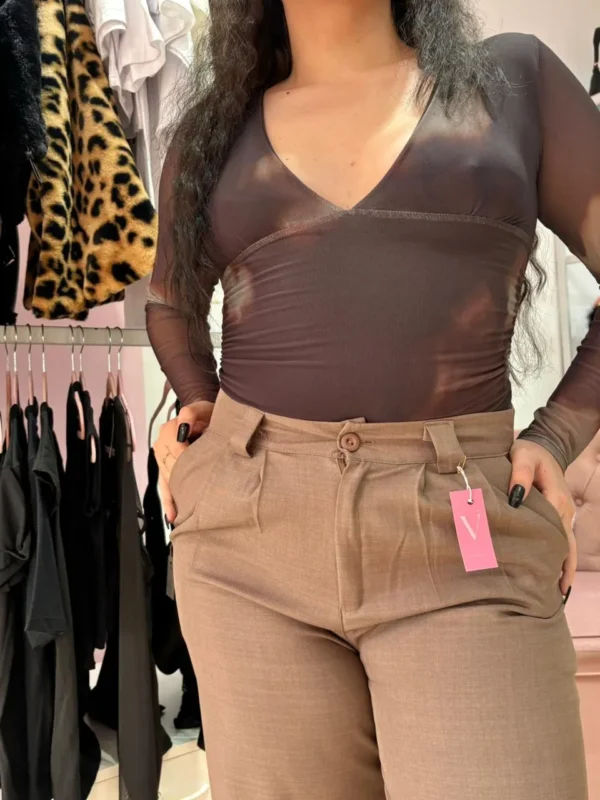 Body Escote V Forrado – Microtull Sublimado Bordo