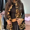 Chaleco con Textura Animal Print
