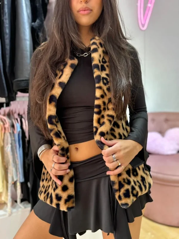 Chaleco con Textura Animal Print