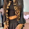 Skort de Microfibra con Frunce y Picos – Negro