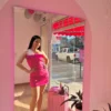 Vestido Vanitty con Plumas – Fucsia | Cápsula Vanitty