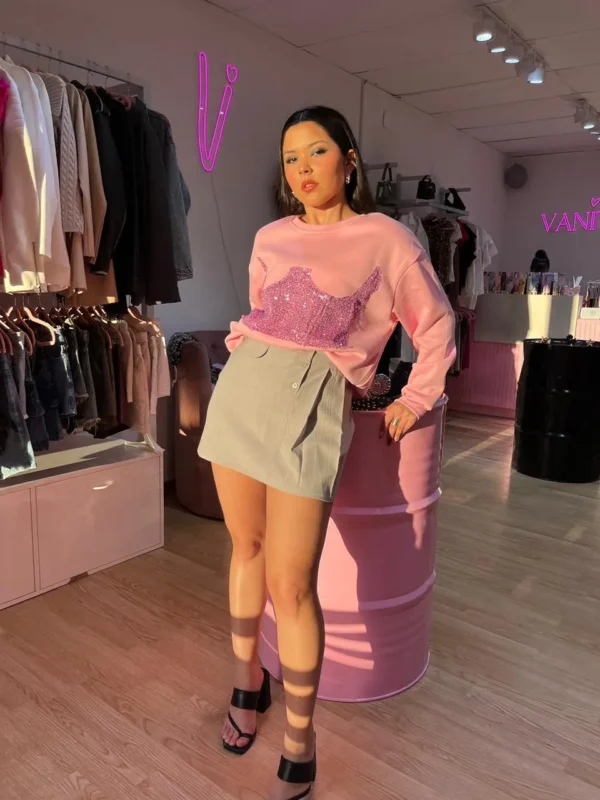 Buzo Marryel con Brillos – Rosa Fuerte | Cápsula Vanitty