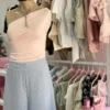 Pantalón Super Wide Leg de Lino – Celeste Bebé