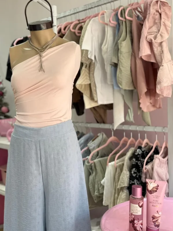 Pantalón Super Wide Leg de Lino – Celeste Bebé
