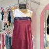 Vestido Lencero de Seda con Puntilla