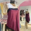 Vestido Lencero de Seda con Puntilla