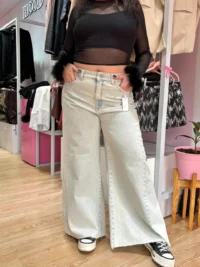 Jeans Super Wide Leg – Celeste Claro
