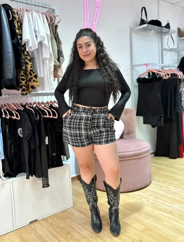 Short de Hilo de Invierno a Cuadrillé