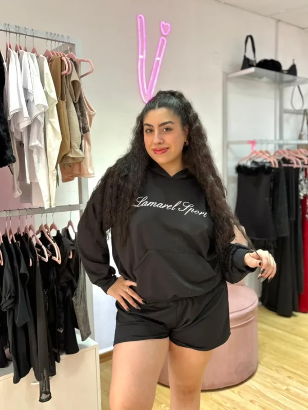 Conjunto Rústico Buzo Canguro + Short con Estampa