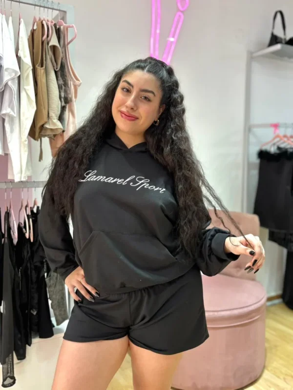 Conjunto Rústico Buzo Canguro + Short con Estampa