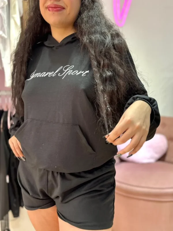 Conjunto Rústico Buzo Canguro + Short con Estampa