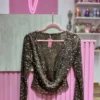 Blusa de Hilo con Lentejuelas y Buche Delantero