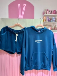 Conjunto Rústico Buzo Canguro + Short con Estampa
