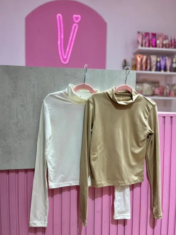 Remera Básica Polera de Algodón Manga Larga