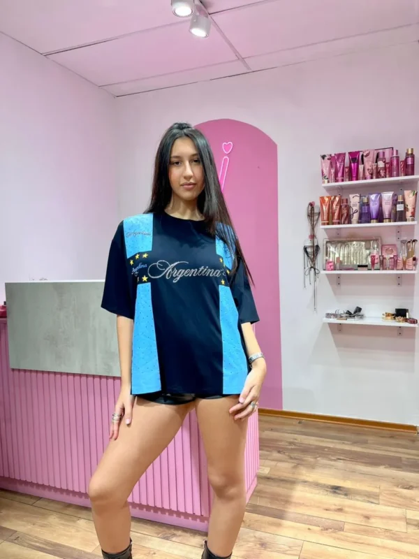 Remerón Argentina con Brillos – Negro
