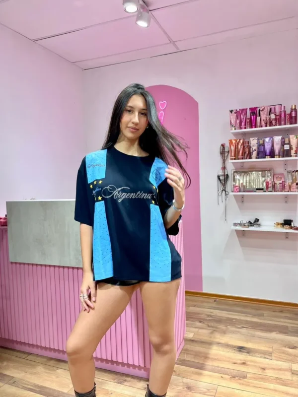 Remerón Argentina con Brillos – Negro