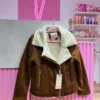 Campera de Piel Tipo Conejo – Chocolate