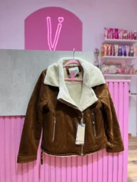 Campera de Piel Tipo Conejo – Chocolate
