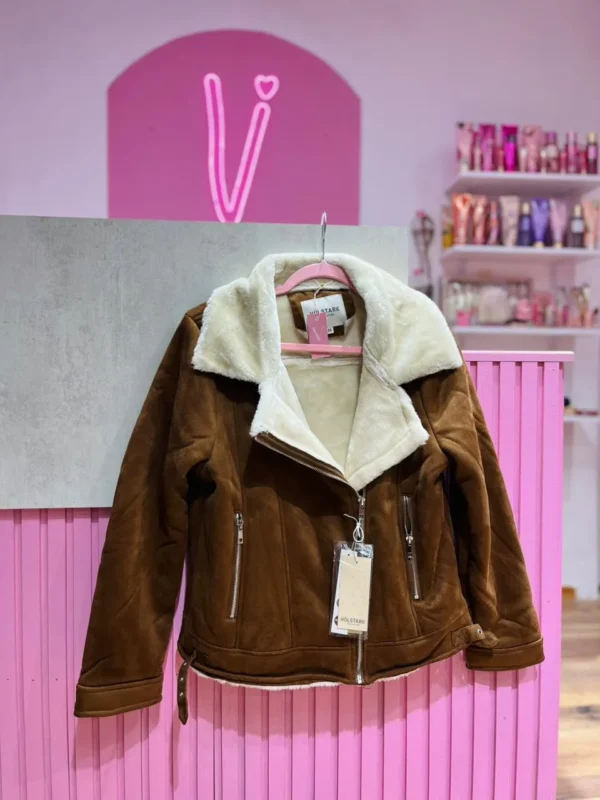 Campera de Piel Tipo Conejo – Chocolate