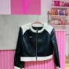 Campera de Eco Cuero Bicolor – Blanco y Negro | YD