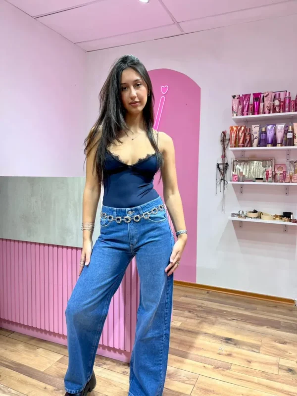 Pantalón de Jean Recto – Azul Inquieta