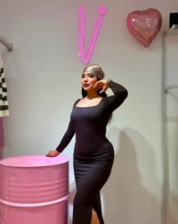 Vestido de algodón de lycra largo – Chocolate