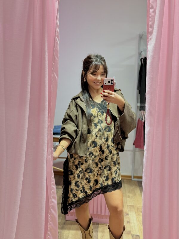 Vestido lencero animal print